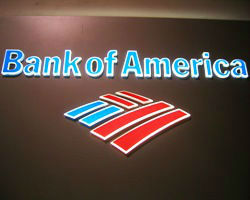 Acrylic push through letters bank of america b of a 1
