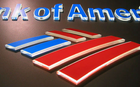 Acrylic push through letters bank of america b of a